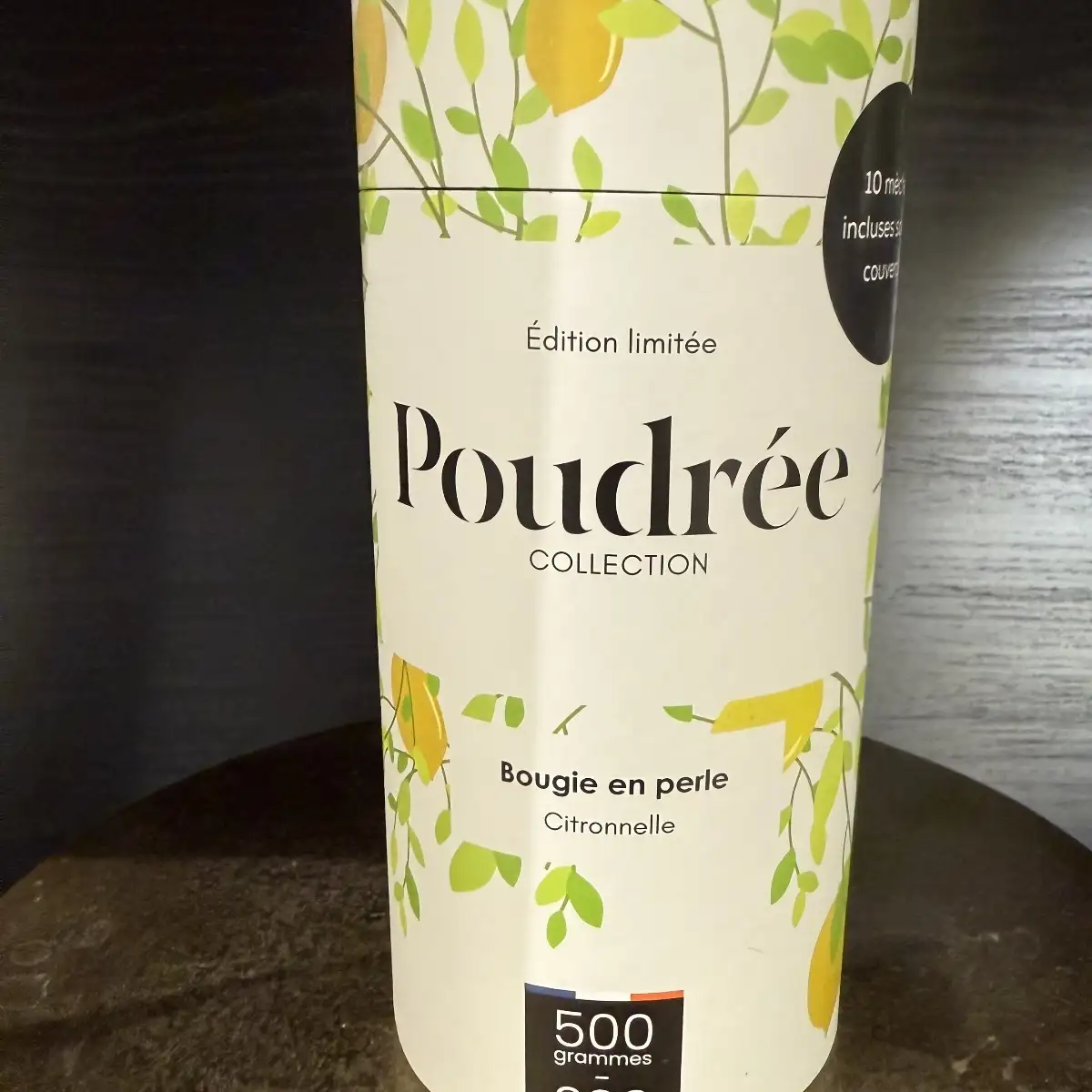 bougie poudrée paris citronnelle
